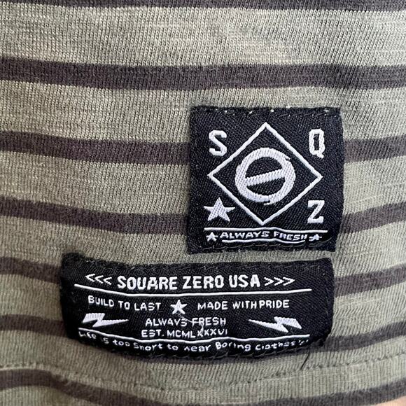 Square Zero White to Green Ombre Striped Pocket T-shirt LARGE Casual Summer - Picture 4 of 6